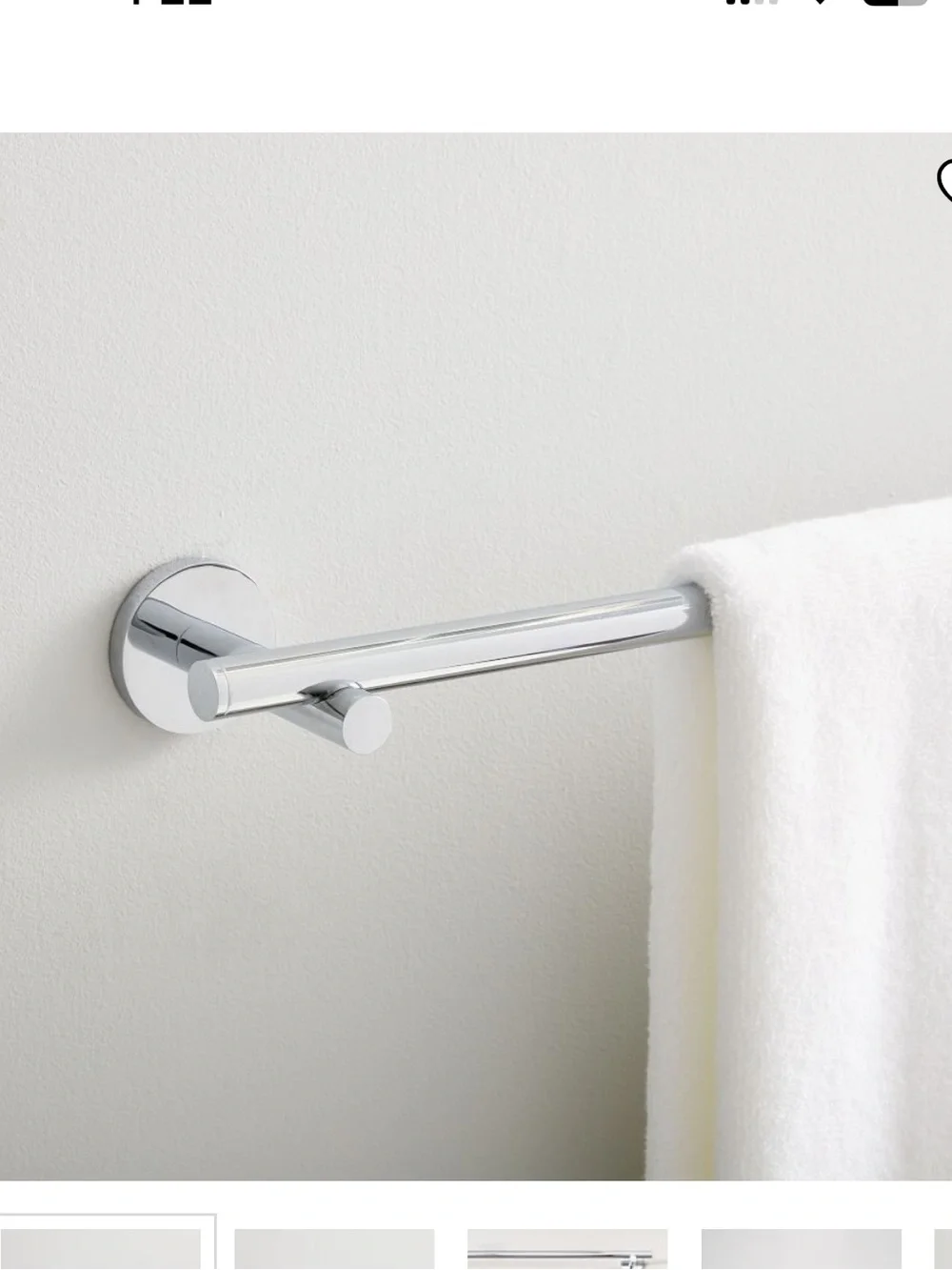 West Elm Polished Chrome Modern Overhang 18” Towel Bar